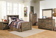 Load image into Gallery viewer, Trinell - Twin Bookcase Bed With 1 Large Storage Drawer - Brown
