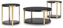 Load image into Gallery viewer, Shylore - Occasional Table Set (Set of 3) - Black / Brass Finish
