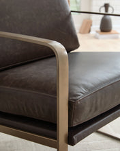 Load image into Gallery viewer, Bradett - Accent Chair - Dark Brown / Gold Finish
