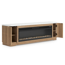 Load image into Gallery viewer, Camdill - 80" TV Stand With Electric Fireplace - Light Brown
