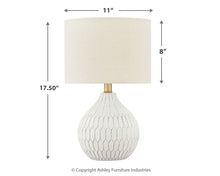 Load image into Gallery viewer, Wardmont - Ceramic Table Lamp  - White
