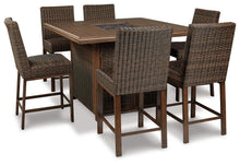 Load image into Gallery viewer, Paradise Trail - Square Bar Table w/Fire Pit - Medium Brown
