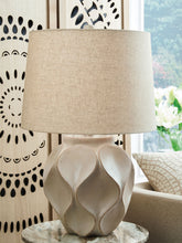 Load image into Gallery viewer, Edselham - Paper Table Lamp - Distressed Cream
