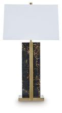 Load image into Gallery viewer, Neonish - Marble Table Lamp - Black / Gold Finish
