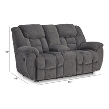 Load image into Gallery viewer, Foreside - Dbl Reclining Loveseat with Console - Charcoal
