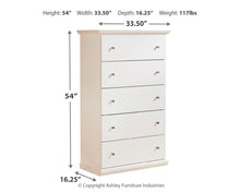 Load image into Gallery viewer, Bostwick Shoals - Five Drawer Chest - White
