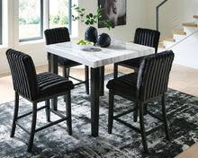 Load image into Gallery viewer, Mervannie - 5 Pc. - Counter Height Dining Table And 4 Barstools - Gray / Black
