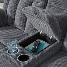 Load image into Gallery viewer, Observation - Double Reclining Power Loveseat With Console - Steel
