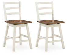 Load image into Gallery viewer, Brinfern - Swivel Stool (Set of 2) - Brown / Antique White
