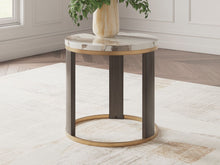 Load image into Gallery viewer, Jazmore - Round End Table - Brown / Brass Finish

