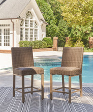 Load image into Gallery viewer, Walton Bridge - 5 Pc. - Square Bar Table W/Fire Pit, 4 Barstools - Driftwood

