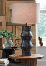 Load image into Gallery viewer, Kerbert - Terracotta Table Lamp - Distressed Black
