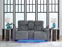 Load image into Gallery viewer, Studio Cave - Power Reclining Loveseat with Console - Steel
