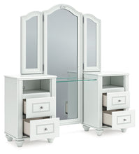 Load image into Gallery viewer, Kozlani - 3 Pc. - Vanity, Mirror And Stool - White
