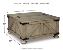 Load image into Gallery viewer, Aldwin - Cocktail Table With Storage - Square - Gray
