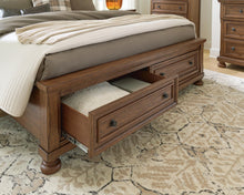 Load image into Gallery viewer, Zackaryn - King Sleigh Storage Bed - Warm Brown
