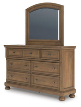 Load image into Gallery viewer, Feddinger - 3 Pc. - Queen Sleigh Storage Bed, Dresser And Mirror - Medium Brown
