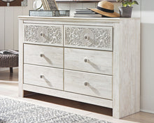 Load image into Gallery viewer, Paxberry - Dresser, Mirror - Medallion Drawer Pulls - Whitewash
