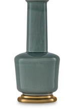 Load image into Gallery viewer, Webbington - Ceramic Table Lamp - Teal / Gold Finish
