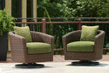 Load image into Gallery viewer, Horizon Hall - Swivel Lounge With Cushion - Brown / Green

