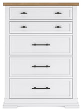 Load image into Gallery viewer, Ashbryn - Five Drawer Chest - White / Natural
