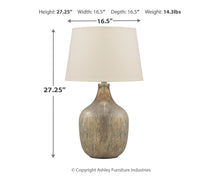 Load image into Gallery viewer, Mari - Glass Table Lamp  - Gray / Gold Finish
