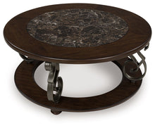 Load image into Gallery viewer, Frallyn - Round Cocktail Table - Dark Brown
