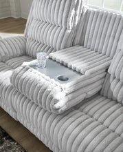 Load image into Gallery viewer, Rhines Falls - Reclining Power Sofa With Drop Down Table - Alloy
