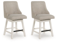 Load image into Gallery viewer, Robbinsdale - Upholstered Swivel Curved Back Barstool (Set of 2) - Antique White
