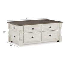 Load image into Gallery viewer, Havalance - Lift Top Cocktail Table with Storage Drawers - White / Gray
