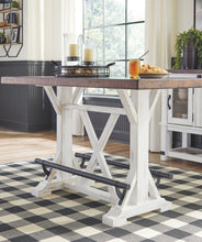 Load image into Gallery viewer, Valebeck - Rectangular Dining Room Counter Table - White / Brown
