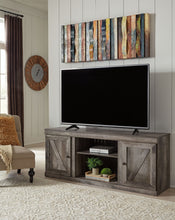 Load image into Gallery viewer, Wynnlow - TV Stand With Faux Firebrick Fireplace Insert - Gray
