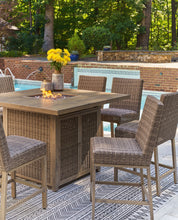 Load image into Gallery viewer, Walton Bridge - Square Bar Table W/Fire Pit - Driftwood
