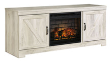 Load image into Gallery viewer, Bellaby - 63" TV Stand With Faux Firebrick Fireplace Insert - Whitewash
