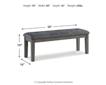 Load image into Gallery viewer, Hallanden - Large UPH Dining Room Bench - Black / Gray
