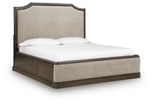 Load image into Gallery viewer, Wickenger - King Upholstered Panel Bed - Dark Brown
