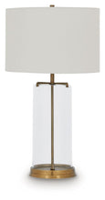 Load image into Gallery viewer, Gizeh - Glass Table Lamp - Clear / Gold Finish
