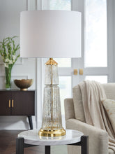 Load image into Gallery viewer, Bakersboro - Glass Table Lamp - Clear / Gold Finish
