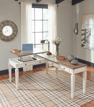 Load image into Gallery viewer, Realyn - L Shaped Desk With Lift Top - White / Brown
