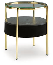 Load image into Gallery viewer, Nedman - Accent Table With Speaker - Black / Gold Finish
