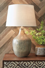 Load image into Gallery viewer, Mari - Glass Table Lamp  - Gray / Gold Finish
