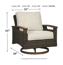Load image into Gallery viewer, Paradise Trail - 5 Pc. - Conversation Set with 4 Swivel Lounge Chairs - Medium Brown
