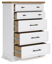 Load image into Gallery viewer, Ashbryn - Five Drawer Chest - White / Natural
