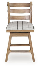Load image into Gallery viewer, Ridgester - Upholstered Swivel Barstool (Set of 2) - Light Brown
