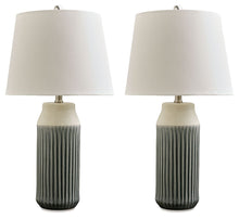 Load image into Gallery viewer, Afener - Ceramic Table Lamp (Set of 2) - Blue / Beige
