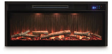 Load image into Gallery viewer, Entertainment Accessories - Fireplace Insert With Faux Birch Log Set - Black
