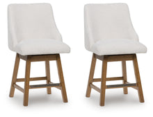 Load image into Gallery viewer, Cabalynn - Upholstered Swivel Barstool (Set of 2) - Oatmeal / Light Brown
