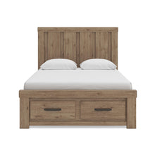 Load image into Gallery viewer, Oliandon - 3 Pc. - Queen Panel Storage Bed, Dresser And Mirror - Light Brown
