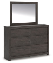 Load image into Gallery viewer, Fraluna - 3 Pc. - Queen Panel Storage Bed, Dresser And Mirror - Charcoal
