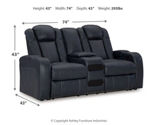 Load image into Gallery viewer, Fyne-dyme - Power Reclining Loveseat With Console/Adj Hdrst
